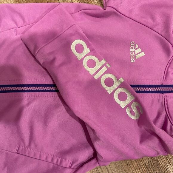 Adidas Warm Up Jacket Zipper Front Lavender Ruffle Bottom Size 12 Months - Picture 5 of 8